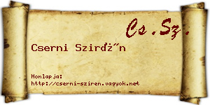 Cserni Szirén névjegykártya